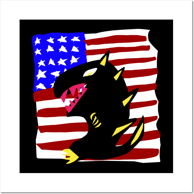 Godzilla flag Wall Art by Art engineer